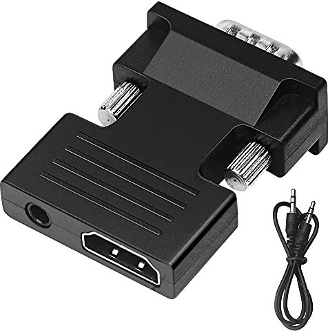 leizhan HDMI to VGA Converter Adapter, HDMI Female to VGA Male Converter Connector Adapter with 3.5mm Jack Stereo Audio Output Cable for TV Stick, Xbox 360, PS4, Roku, Laptop and More