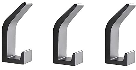 HUANSUN 3-20 Piezas Gancho de baño Toalla autoadhesiva Bolsa de Ropa Colgador de Almacenamiento Gancho Cocina Pared Gadget WC Accesorios de baño, 3 Piezas, Negro