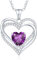 CDE Kette Damen Herzkette 925 Sterling Silber Geburtsstein Halsketten Schmuck Herz Anhänger Weihnachten Valentinstag Muttertags Geschenk Hochzeit Jubiläum Geburtstag Frau Freundin Mama