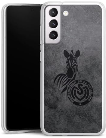 DeinDesign Silikon Hülle kompatibel mit Samsung Galaxy S21 FE 5G Case transparent Handyhülle Zebra MSV Duisburg Offizielles Lizenzprodukt