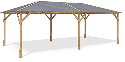 Dunster House Wooden Garden Gazebo 6m x 3m W19 x 10Heavy Duty Hot Tub Shelter, Fully Pressure Treated, Utopia 630