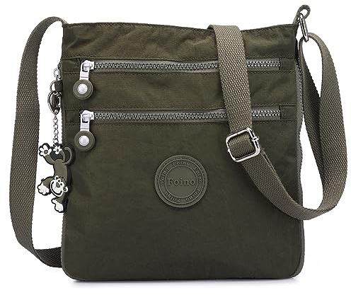 Foino Umhängetasche Damen Schultertasche Mode Kuriertasche Vintage Handtasche Lässige Taschen Reisetasche Leicht Strandtasche Sporttasche für Mädchen Büchertasche Design Messenger Bag (Grün)