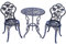 KAI LI Gartenmöbel Bistro-Set mit Rosenmuster 1 Tisch 2 Stühle für Garten Terrasse Veranda (Rose-Bronze)