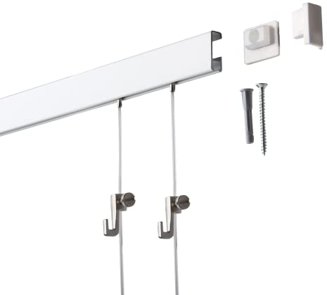 7,5 Meter (5 x 1,5m) SOFT-RAIL® Bilderschienen Set BUDGET (S), Weiß, versch. Längen und Farben
