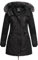 Geographical Norway Damen Winterjacke mit UD Beanie Cora Black M