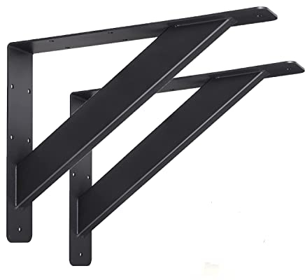 VANROUG Strapazierfähige schwebende Regalhalterungen, 305 x 229 mm, Arbeitsplattenstütze, Wandmontage, solide Halterungen, L-Dreieck, rechtwinklig, für Tops, Schrank, Tisch, Schreibtisch