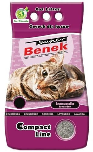 Sabbia per Gatti Super Benek Compact Lawenda Grigio 25 L