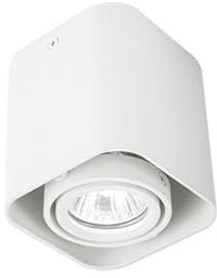 LED Aufbauleuchte, LED Aufbauspot, Aufbaustrahler GU10, Aluminium Weiss Eckig Schwenkbar 90mm x 100mm