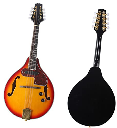 Mandolinen A-Style 8-saitiges Musikinstrument Mandoline Massivholz Fichte Mandoline Mit Tasche Studentisches Mandoline-Instrument