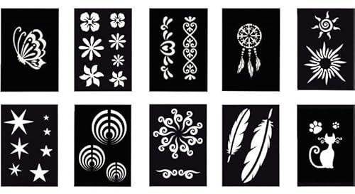 Lot de 10 pochoirs adhésifs repositionnables, assortiment 1