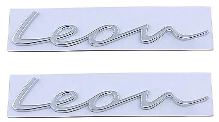Adesivo per auto con logo Leon, accessorio decorativo (argento)