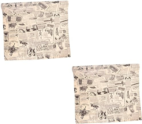 OSALADI 2 Rollen Vintage Zeitungstapete Schrankauskleidung Schubladeneinlage Alte Zeitungsschublade Jahrgang Zeitung Hintergrundbild Kommode Schublade Tapete Aufkleber Student Fotopapier
