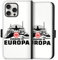 Klapphülle kompatibel mit Apple iPhone 15 Pro Max Handyhülle aus Kunst Leder schwarz Flip Case Offizielles Lizenzprodukt SGE Eintracht Frankfurt