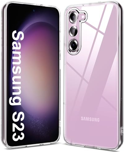 Whew Crystal Clear Hülle Kompatibel mit Samsung Galaxy S23 5G, Transparent Anti-Vergilbung Ultra Dünn Handyhülle Soft TPU Silikon Case Kratzfest Stoßfestigkeit Durchsichtig Schutzhülle Slim Cover