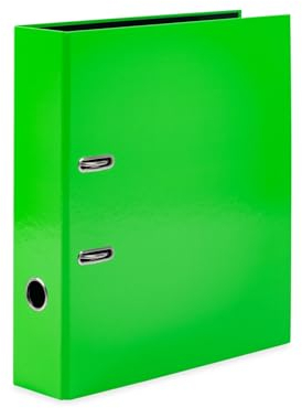 HERMA Ordner A4 Neon Grün, 7 cm breit, Kinder Ringordner, einfarbiger Aktenordner in leuchtender Neon Farbe für Jungen und Mädchen