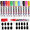 JOLIGAEA Kreidestifte für Tafel Abwaschbar, 12 Kreidemarker 6mm Umkehrbare Spitze, Abwischbare Marker und 18 Kreidetafel Labels, Whiteboard Marker, Kreidemarker Fenster für Glas & Gewürzgläser
