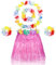 Abeillo Confezione da 5 gonne hawaiane in erba per ragazze, gonna da ballo hula con accessorio per costume floreale Hula hawaiana per feste per ragazze (rosa)