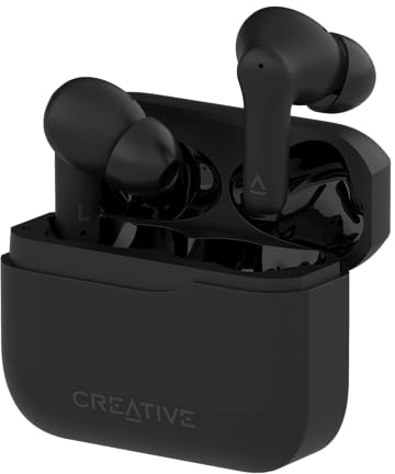 CREATIVE Zen Air 2 Auricolari leggeri e senza fili, resistenti al sudore con cancellazione attiva del rumore, modalità ambientale, Bluetooth 5.3, IPX4, SXFI-BERAT, fino a 23 ore di durata della