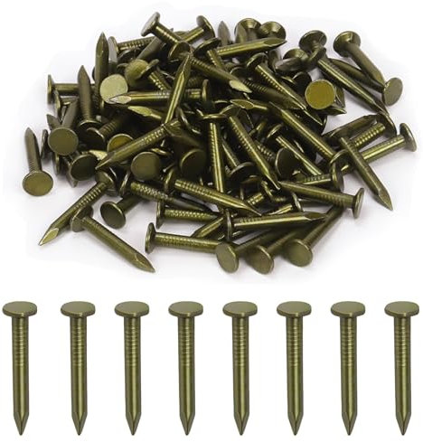 Swpeet Lot de 300 clous en feutre de toiture en acier de haute qualité de 3,8 cm, clous laqués en feutre de toiture, utilisés pour fixer le feutre de toiture, les bardeaux d'asphalte et les panneaux
