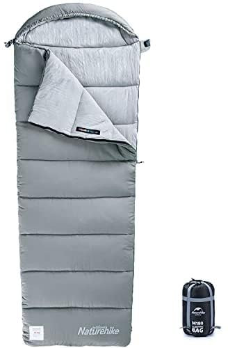 Naturehike Schlafsack mit Kapuze, 3-Jahreszeiten-Schlafsack, Leicht, Tragbar und Spleißbar, Gefüllt mit 180 g/m2 HHochwertiger