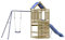 vidaXL Spielturm, Klettergerüst mit Dach Schaukel Rutsche, Kinder Kletterturm Spiel-Zubehör für Garten, Holz Spielplatz Spielhaus, Kiefernholz Imprägniert