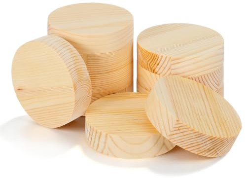 Anneome 10stücke Runde Unbemalte Holzplatten Naturholzscheiben, 8 cm | Für Bastelprojekte Diy-dekorationen Holzspäne Malen, Foto-Requisiten Weihnachts- Und Hochzeitsdekoration