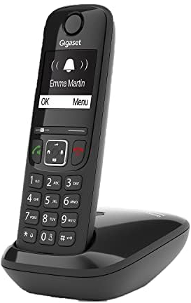 Gigaset AS690 Duo - 2 Schnurlose DECT-Telefone - kontrastreiches Display - Brillante Audioqualität - einstellbare Klangprofile - Freisprechfunktion - Anrufschutz, schwarz [Deutsche Version]