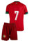 Amdrabola Portugal #7 Kinder Trikot für Kinder,2024 Fußball-Trainingstrikots für Jungen,mit Shorts (Rot,140)