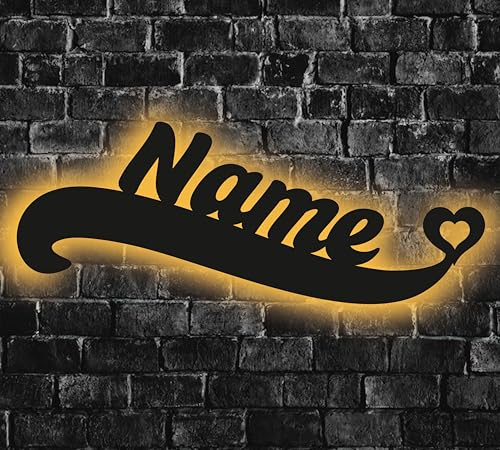 WALUNA® Wunschname LED personalisiertes Geschenk in 7 verschidenen Designs - Deko Schlummerlicht für Junge & Mädchen - Nachtlicht Lampe Geburtstagsgeschenk personalisiert mit Name in 12 Holzarben