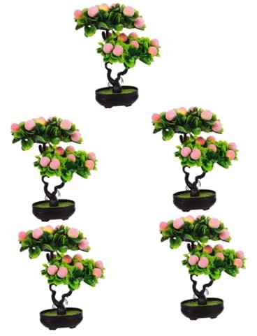 Amosfun 5st Künstliche Früchte Bonsai Dekorationen Schmücken Kunstpflanzen Drinnen Obstbaumdekor Für Den Tisch Simulation Eines Topfobstbaums Gefälschter Obstbaumschmuck Plastik
