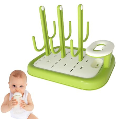 SULIUDAJI 1 Stück Trockenständer Babyflaschen,Trockenständer für Babyflaschen mit Abtropfschale,BPA frei Babyflaschen Zubehör zum Trocknen Abnehmbar Abtropfgestell für Saugern Babyflaschen