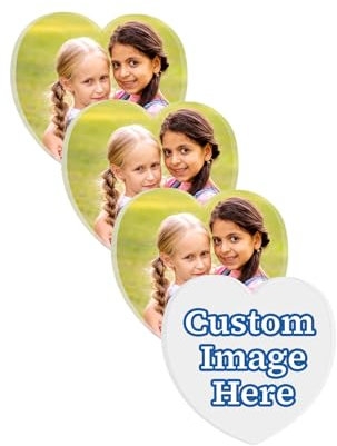 Lpraer 4er Personalisierte Foto Magnet Bilderrahmen Fotorahmen Magnete selbst gestalten Fotomagnete Kühlschrankmagnete Kreative Magnete für Kühlschrank Whiteboard Pinnwand Magnettafel (Herz)