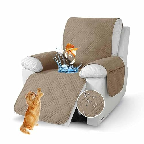 HLTQL Sesselschoner für Fernsehsessel, Wasserdicht Relaxsessel Sesselschoner Armlehne, 1 Sitzer Sesselauflage Anti-Rutsc Sesselbezug für Möbelschutz(04)