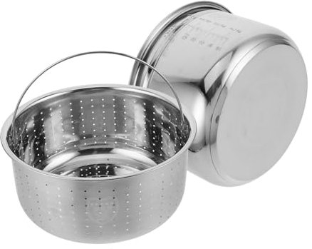 MUCKLILY Olla Interior Inoxidable Cesta Vaporera Multifuncional Para Arrocera Eléctrica