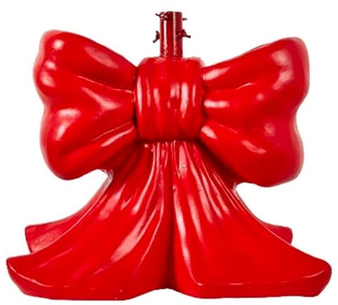 Magie di Natale Base per Albero di Natale Fiocco in poliresina per Decorazioni Natalizie (Rosso)
