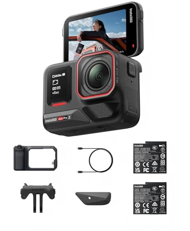 Insta360 Ace Pro 2 Pack Xplorer Pro - Action cam 8K coprogettata con Leica | Videocamera impermeabile, sensore 1/1.3, doppio chip IA, superba in bassa luce, touchscreen direzionale, editing IA per Vlog
