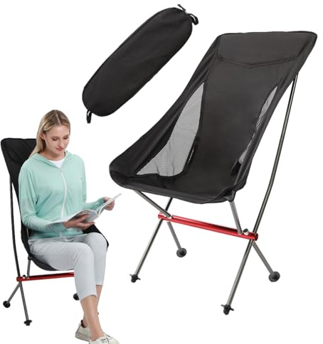 Jvjggag Outdoor-Klappstuhl – Tragbarer Faltbarer Stuhl zum Sitzen – platzsparender Rucksackreisen Sitz | für Camping, Wandern, Angeln, Hinterhof, Picknick, Terrasse, Balkon, Garten