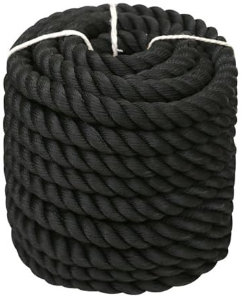 10m Cabos Amarre Asa Empalmada 3 Hilos Negro(20mm)