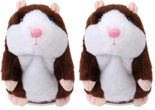 NUOBESTY Hamster Spielzeug, Sprechende Hamster Wiederholt PlüschtierTalking Plüschtier Elektronische Nachahmung wiederholen Sie was Sie Sagen Kinder Stofftiere für Kinder Interaktion (Packung mit 2)