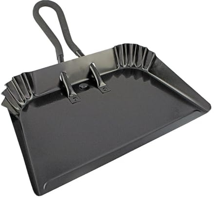 Edward Tools Extra Large Industrial Metal Dust Pan 17” - Heavy Duty Powder Coated Steel Does Not Chip or Bend - Great for Large Cleanups - Rubber Grip Loop Handle for Comfort/Hanging