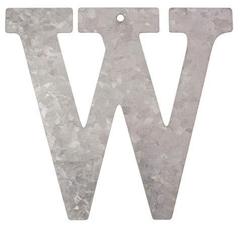 Metall Buchstabe W, verzinkt Höhe 12 cm Alphabet - Initialien