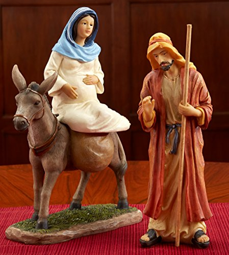 Weihnachtsfiguren aus Kunstharz in Bethlehem, 25,4 cm Durchmesser, 3 Stück