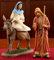 Weihnachtsfiguren aus Kunstharz in Bethlehem, 25,4 cm Durchmesser, 3 Stück