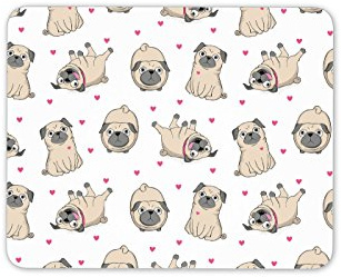 Destination Vinyl Ltd Funny Pugs Mouse Mat Pad Dog Love Heart Mum Sister Computer PC #8125