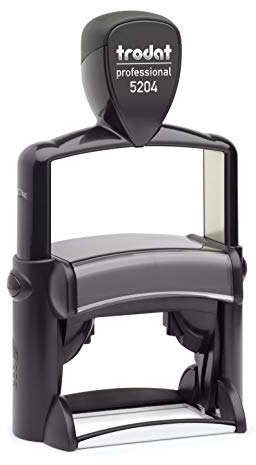 Stempel Trodat Professional 5204-56x26mm - 6-zeiliger Stempel, Metallstempel aus Edelstahl, sehr hochwertig, gleich Online gestalten!!! (schwarz)