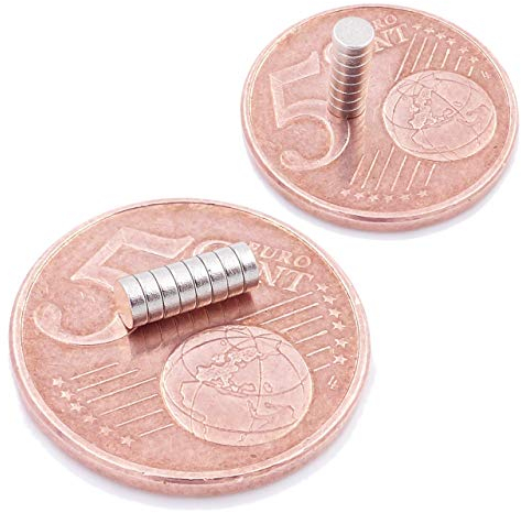 Brudazon | 80 Mini Scheiben-Magnete 3x1mm | N52 stärkste Stufe - Neodym-Magnete ultrastark | Power-Magnet für Modellbau, Foto, Whiteboard, Pinnwand, Kühlschrank, Basteln | Magnetscheibe extra stark