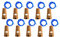 Fairy Lights, Pack of 10, 20 LEDs, 2m, Wine Bottle Light, Cork for DIY, Party, Wedding (Blue)