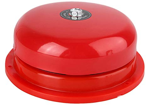 Feuerglocke, 6 Zoll Edelstahl Interner Schlag Typ Elektrische Glocke 100db für Feueralarm, Notevakuierung, Schule und Station Sicherheitsglocke Feueralarmglocke(12V)