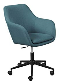 Inter Link – Drehstuhl – Bürostuhl – Schreibtischstuhl - Home Office – Schalensitz – Höhenverstellbar – Sicherheitsrollen – Workrelaxed - Bis ca. 100 Kg – Petrol