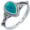 mantraroma Damen Ring 925 Silber Türkis Edelstein türkis ausgefallen verspielt
